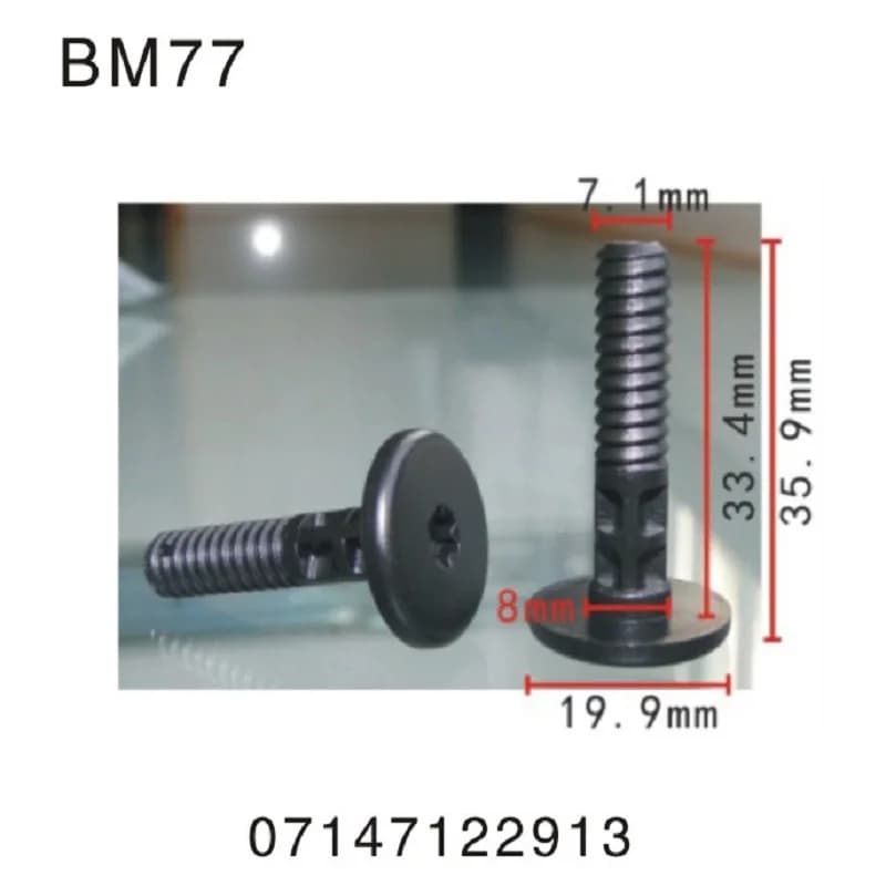Pour jupe latérale BMW et garniture de moulage de seuil, boulon de fixation en plastique/épingle-têt