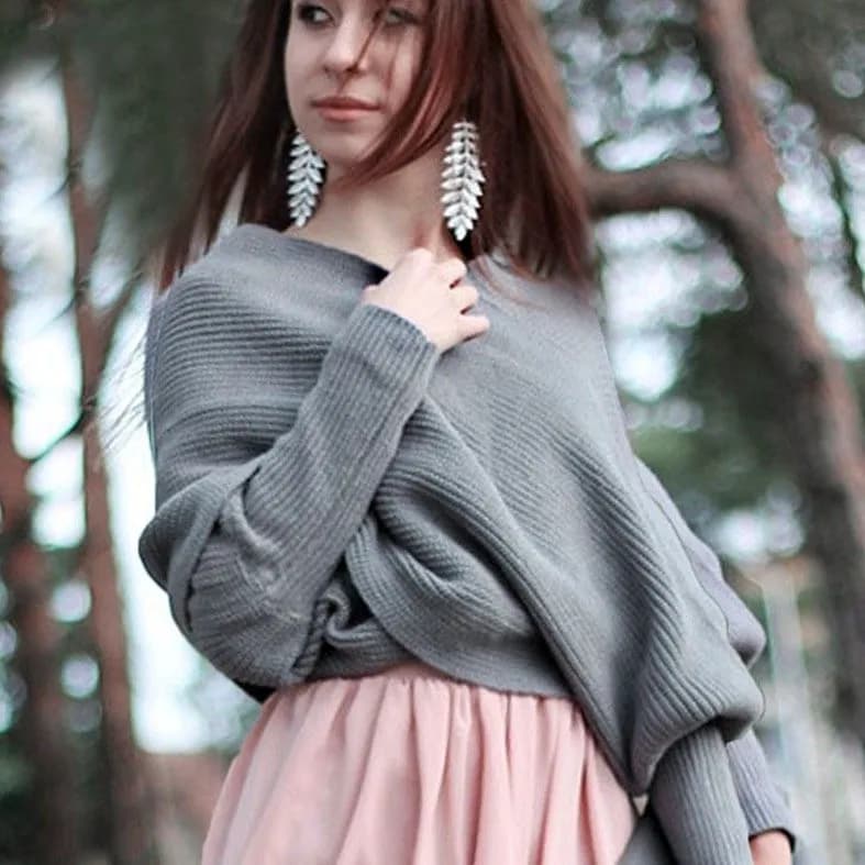 Pulls ronds à col en V pour femmes, écharpe sexy, châles à manches longues, écharpes chaudes pour fe