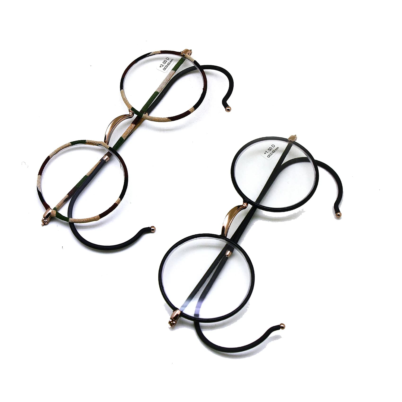 Lunettes de lecture rétro, monture ronde en métal + lecteur de poche portable 1.0 à + 3.5