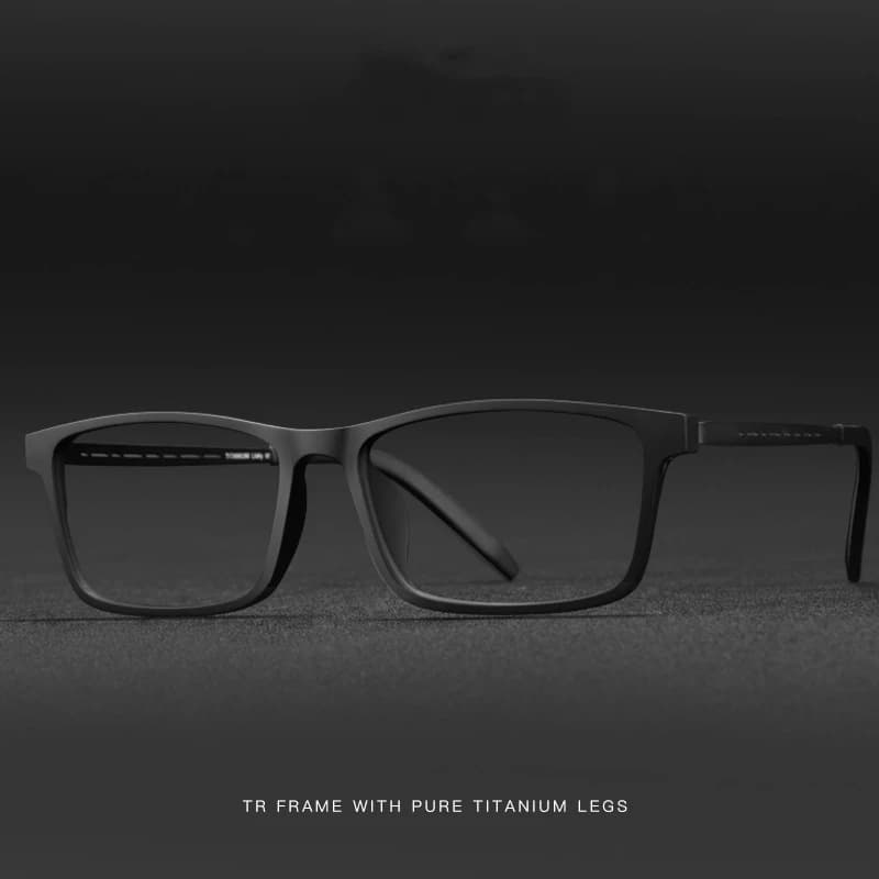 Monture de lunettes en titane pur pour hommes, grande monture confortable, Ultra légère, carrée, pou