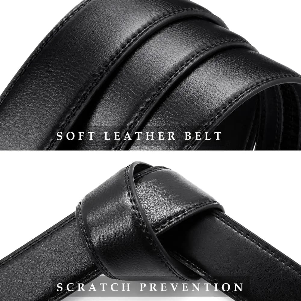 JACNAIP ceinture homme cuir sans tête boucle automatique ceinture peau de vache jeunesse ceinture sa