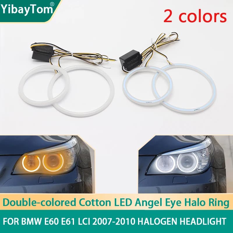 Kit DRL d'anneau d'oeil d'ange LED de commutation de lumière en coton SMD pour BMW E60 E61 LCI 528i 