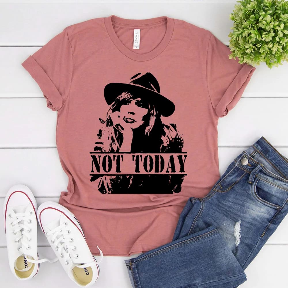 T-Shirt avec dessin de "Not Today", T-Shirt humoristique, avec motif de pierre jaune, avec dessin de