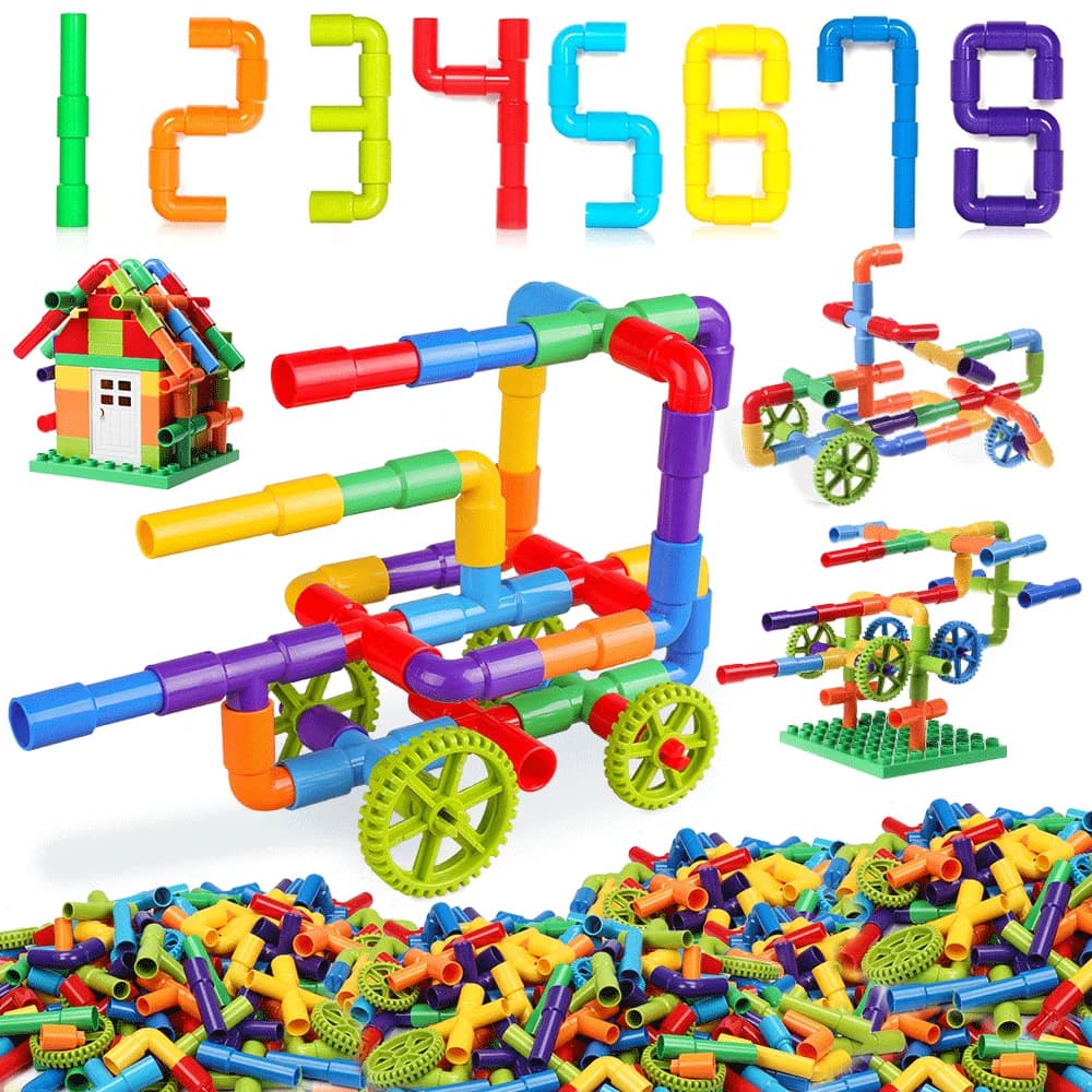 Bricolage blocs de Construction d'eau jouets Montessori tuyau d'eau blocs de Construction jouet conc