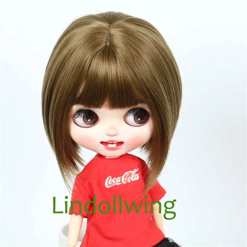 Perruque Blyth Qbaby Amydoll de 9 à 10 pouces, cheveux courts et raides, collection
