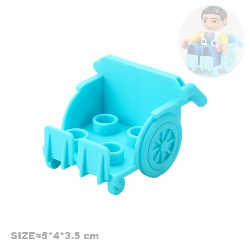 Grands blocs de construction, accessoires cheval à bascule, guitare, gâteau lithotripsie, chariot po