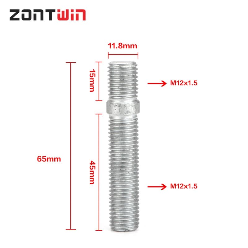 5 pièces goujons de roue étendus Conversion cosse haute (écrou) boulons de roue Kit d'adaptateur de 