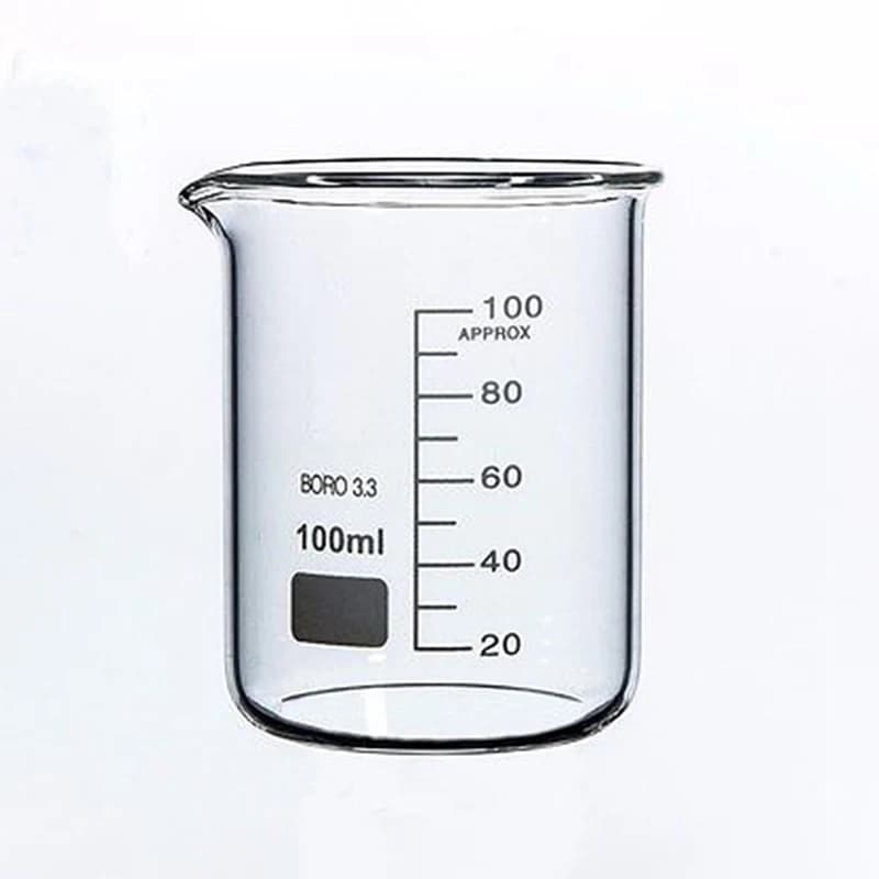 Gobelet de laboratoire en verre Borosilicate, de forme basse, Transparent, épaissi, avec bec verseur