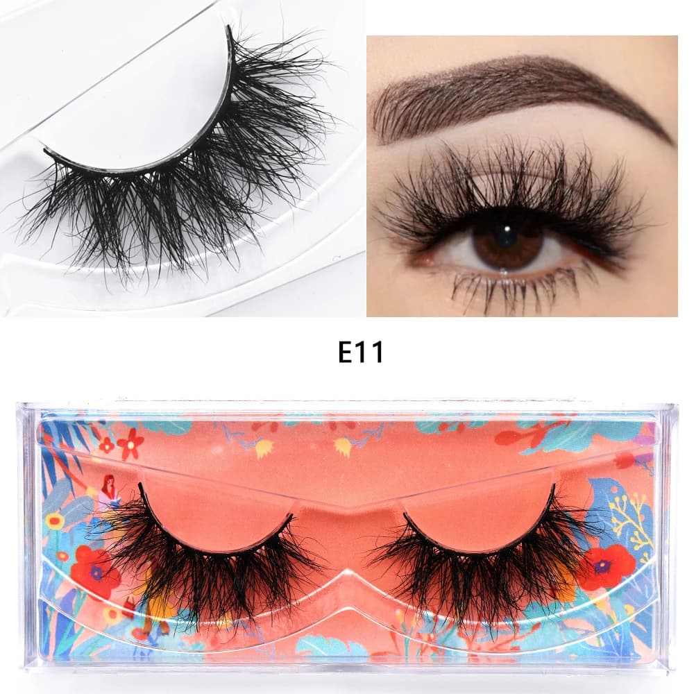 E11 – faux-cils 3D en vison soyeux et clairsemé, Extension capillaire végétalienne, sans cruauté env