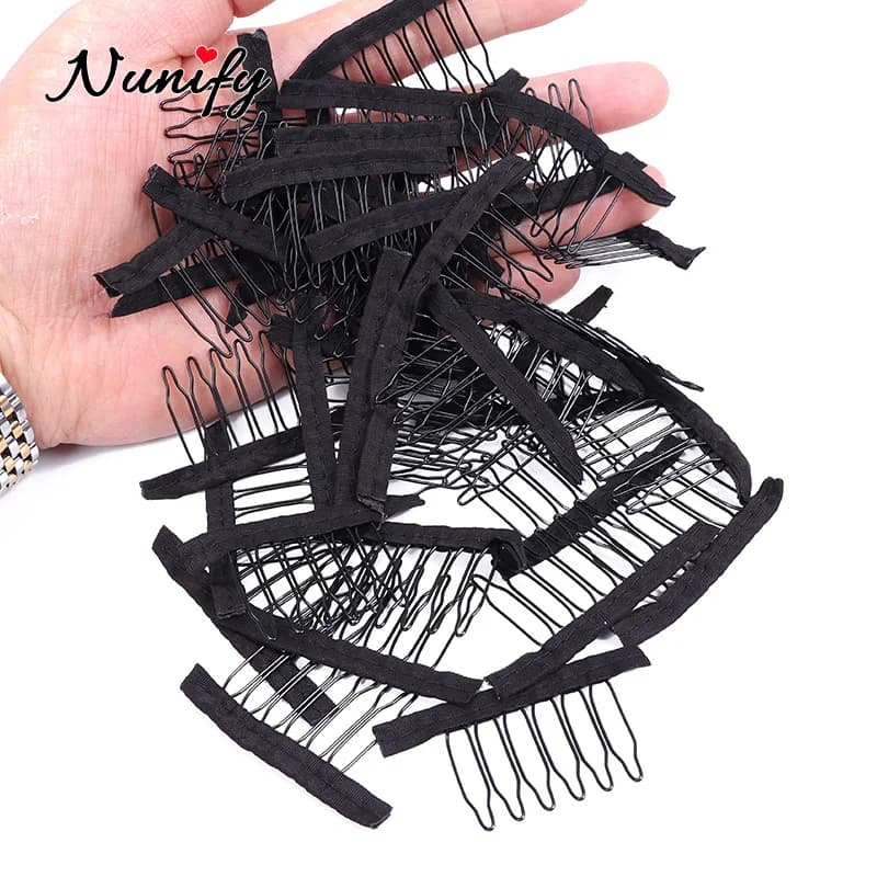 Nunify perruque peigne Clips 4 dents Extension de cheveux Clips en acier inoxydable perruque Clips p