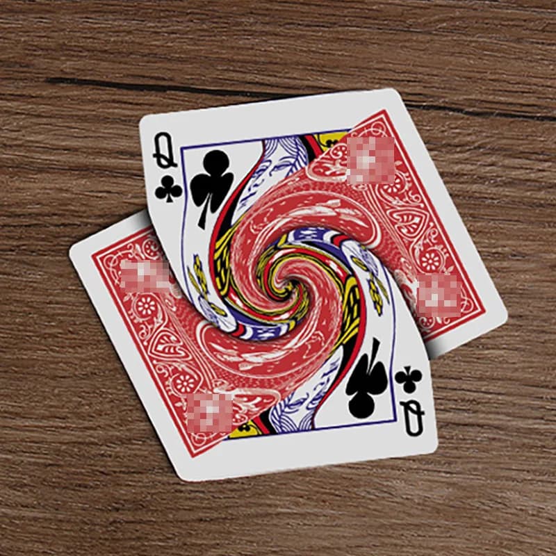 Tours de magie Vortex, carte à jouer connectée, carte de changement de Poker, magicien, gros plan, i