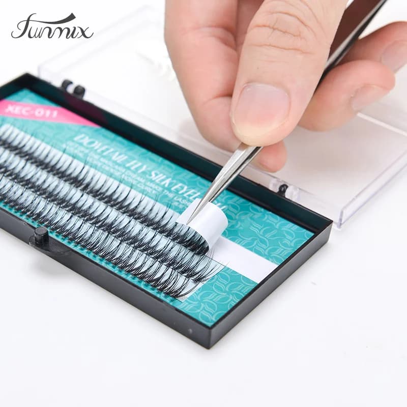 1pc FUNMIX naturel queue de poisson Type queue d'aronde mouche cils doux vison cils pour faux cils E