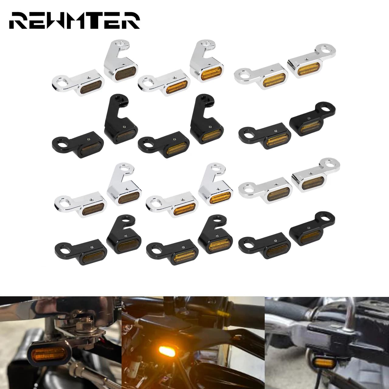 Clignotant LED ambre pour moto, Mini indicateur lumineux de course pour Harley Sportster XL Softail 