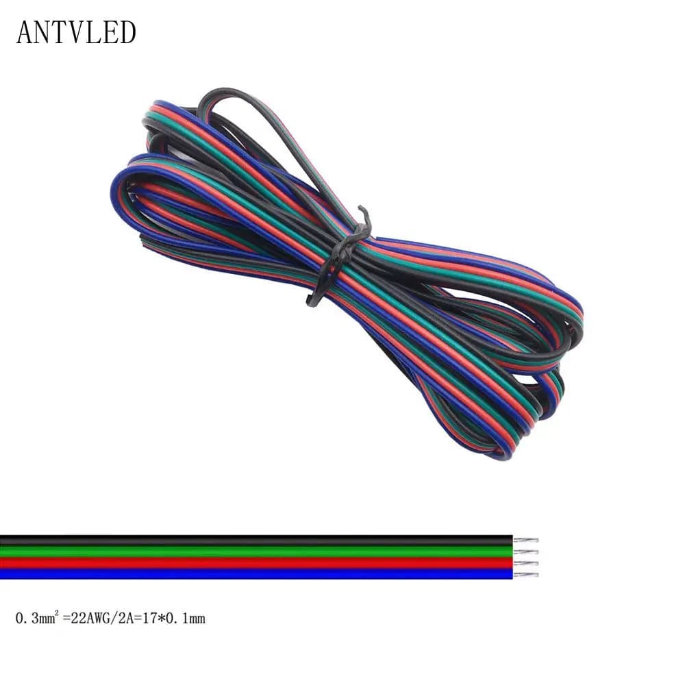 Câble métallique Led 22awg, 5m/10m/50m/100m, 2 broches/3 broches/4 broches/5 broches/6 broches pour 