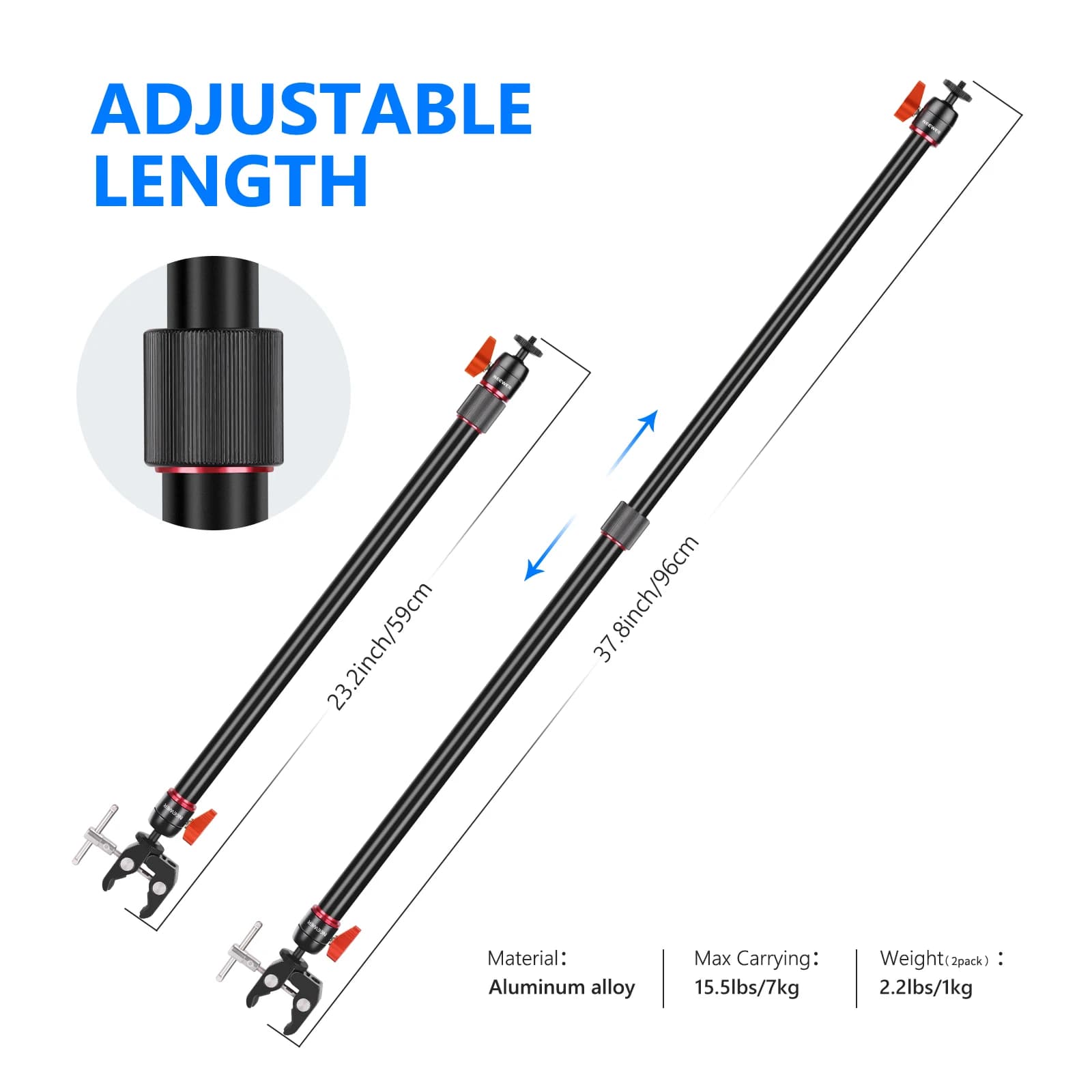 Neewer-Support de curseur de caméra, stabilisateur de bras, trépied réglable, bras pour augmenter in