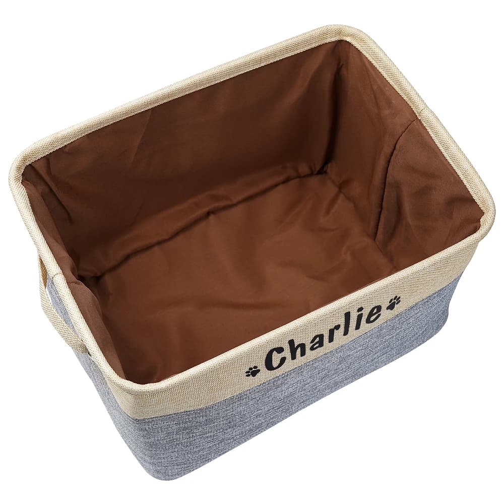 Panier de rangement personnalisé pour jouets de chien, sac en toile pliable personnalisé pour jouets