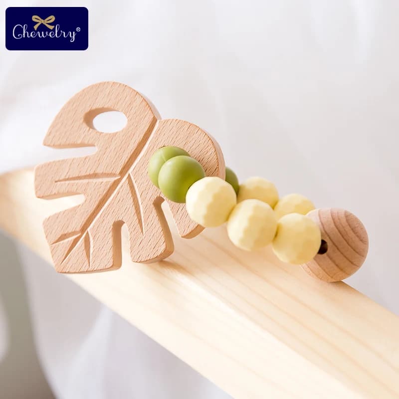 Lot d'anneaux de dentition en hêtre sculptés en forme d'animaux pour bébé,jouets pour enfant, penden