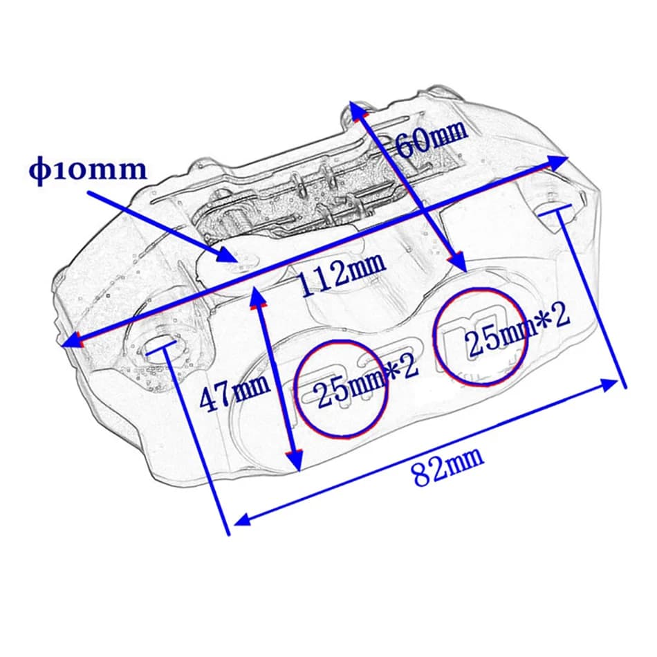 Étrier de frein de moto RPM 4 pistons pour Yamaha Aerox Nitro RSZ JOG BWS Zuma Dirt Bike GROM 200mm 