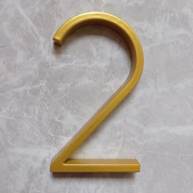 Numéro de maison moderne flottant doré, 125mm, numéros d'adresse de maison de porte en or pour maiso