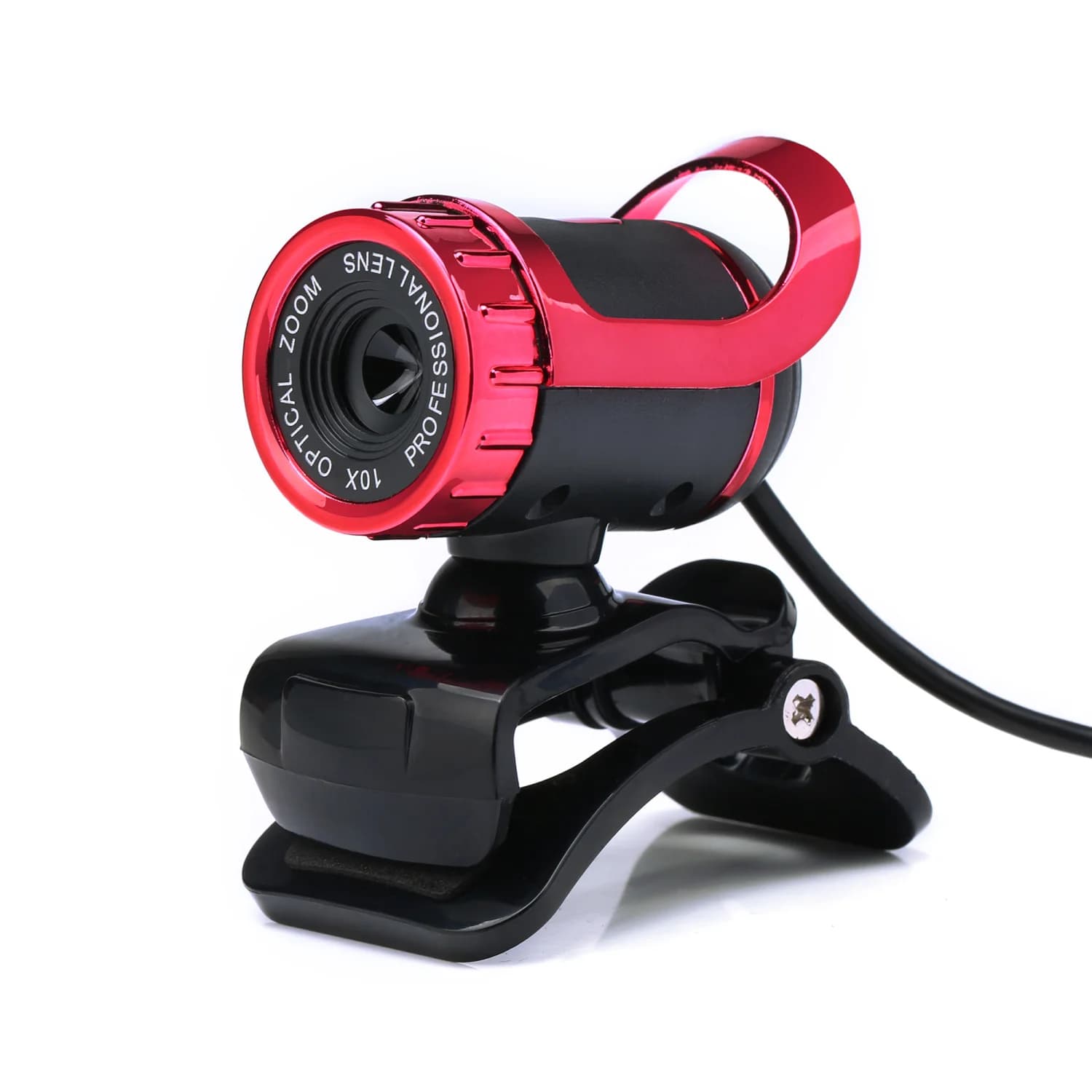 Webcam USB haute définition à Vision nocturne rotative, 360 degrés, avec micro, à clipser, pour ordi