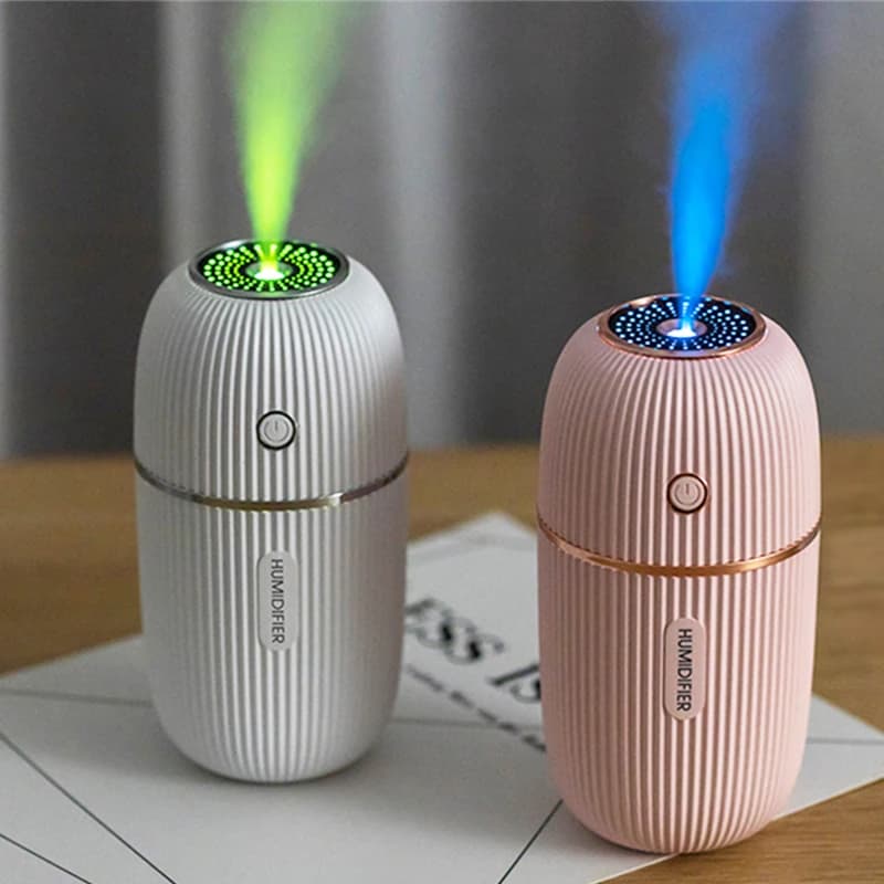MI-Humidificateur portable USB à ultrasons, diffuseur d'huiles essentielles, d'arôme, lampe de nuit,