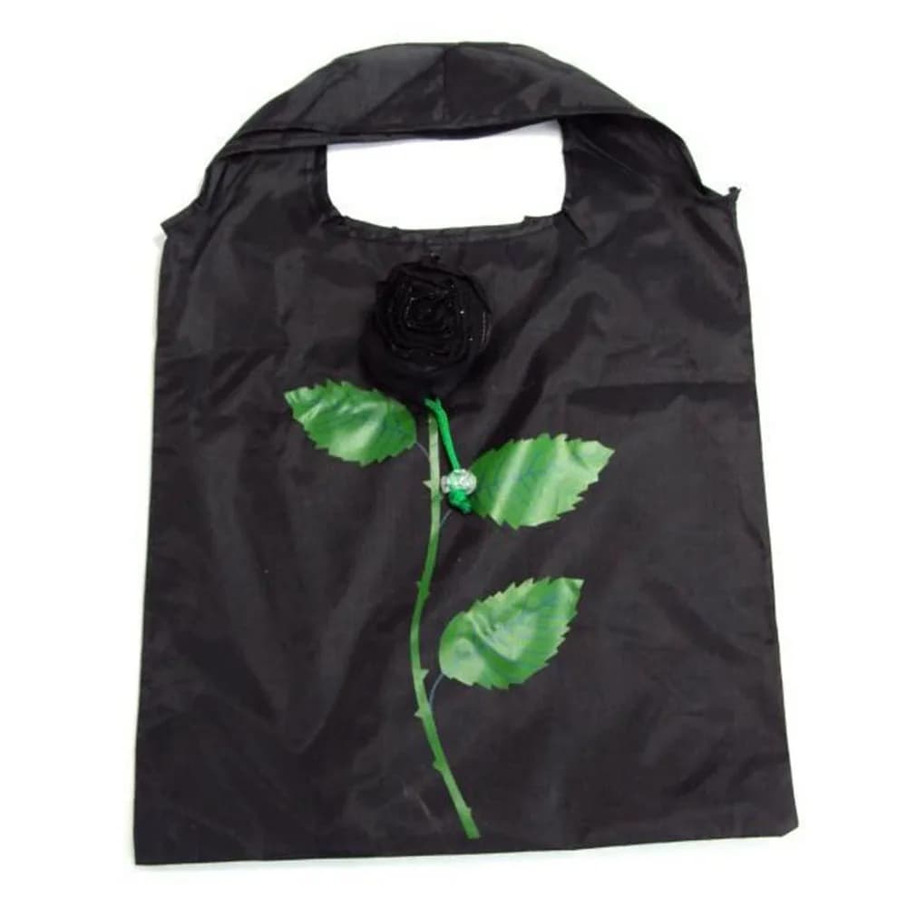 Sacs de courses à fleurs roses, organisateurs de rangement portables, en tissu Polyester, sac écolog