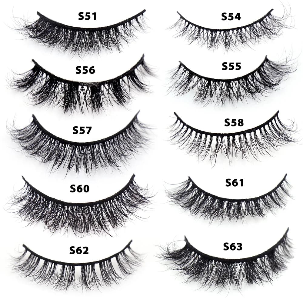 LEHUAMAO 30/60/100 paires de cils de vison sans boîte cils de vison 3D courts faux cils de vison nat