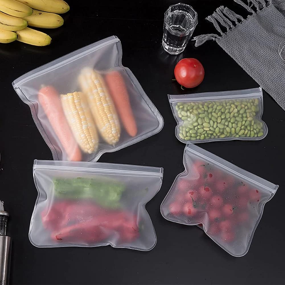 Conteneurs de stockage des aliments en Silicone, 10 pièces, conteneurs étanches, réutilisables, sac 
