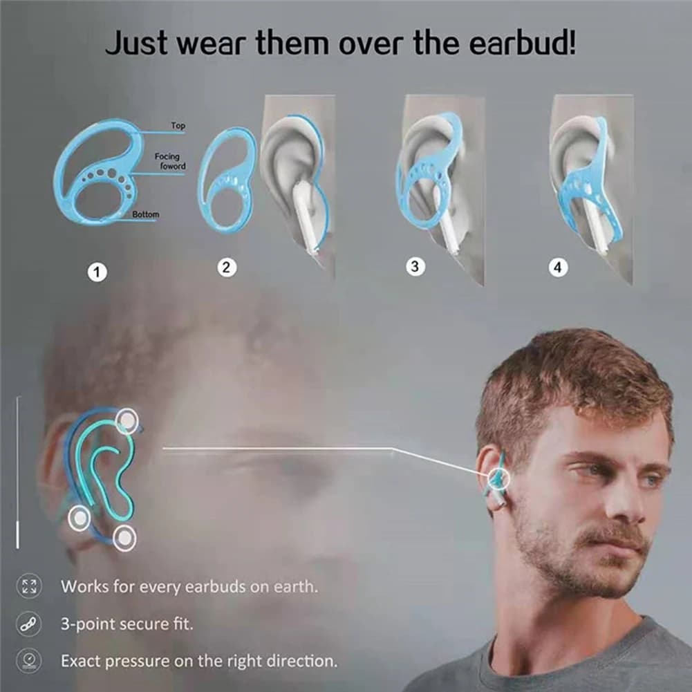 Crochets d'oreille anti-chute pour AirPods Pro, porte-écouteurs sans fil, support en silicone pour l