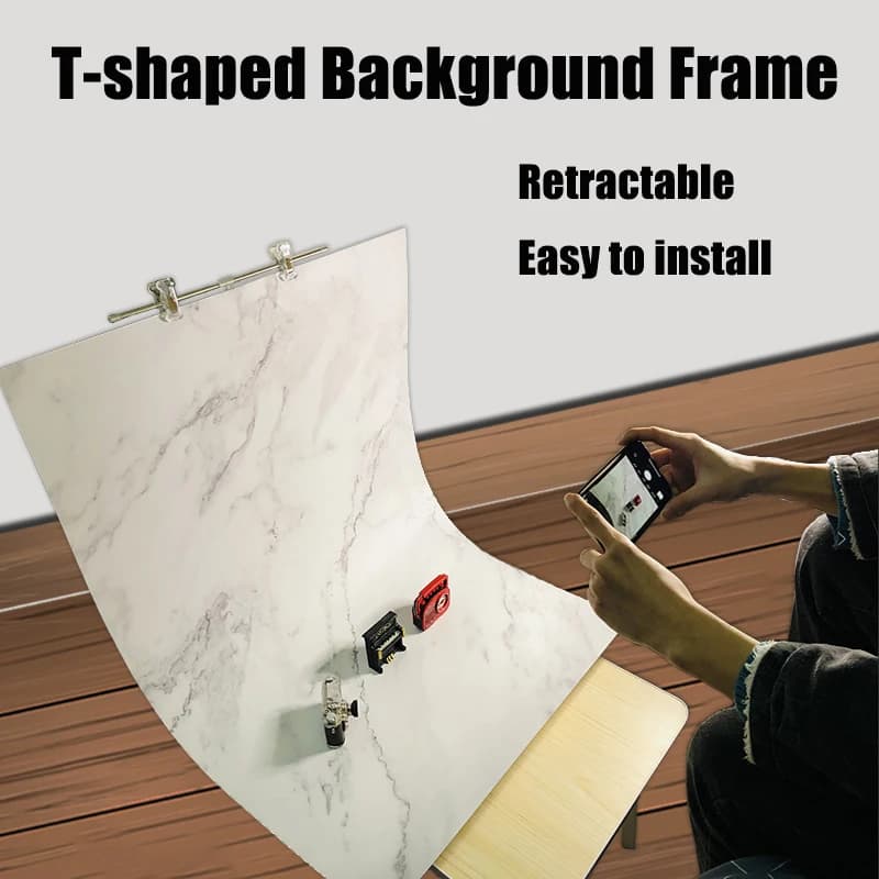 Supports d'arrière-plan pour photographie, cadre de fond réglable en forme de T, système de Support 