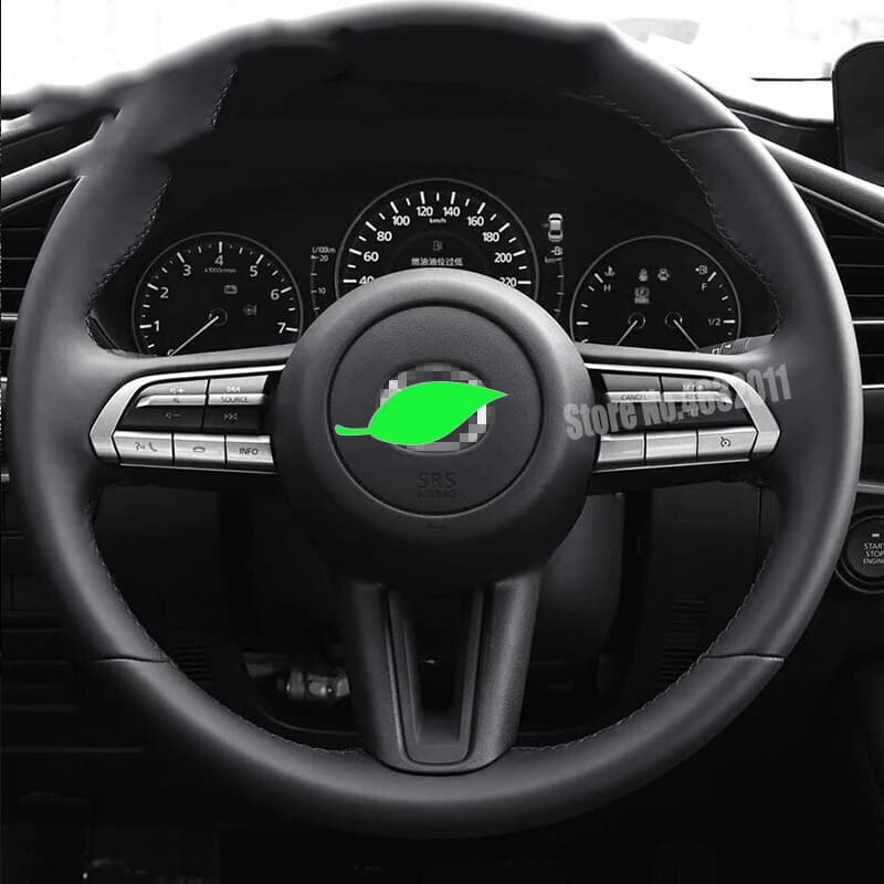 Pour Mazda 3 CX-30 2019-2023 ABS mat/carbone/rouge bouton de volant de voiture cadre cercle couvertu