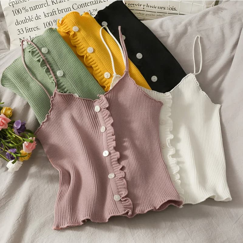 Sous-vêtements en coton coréen pour femmes, sexy, solide, document, haut à la mode, confort, précieu
