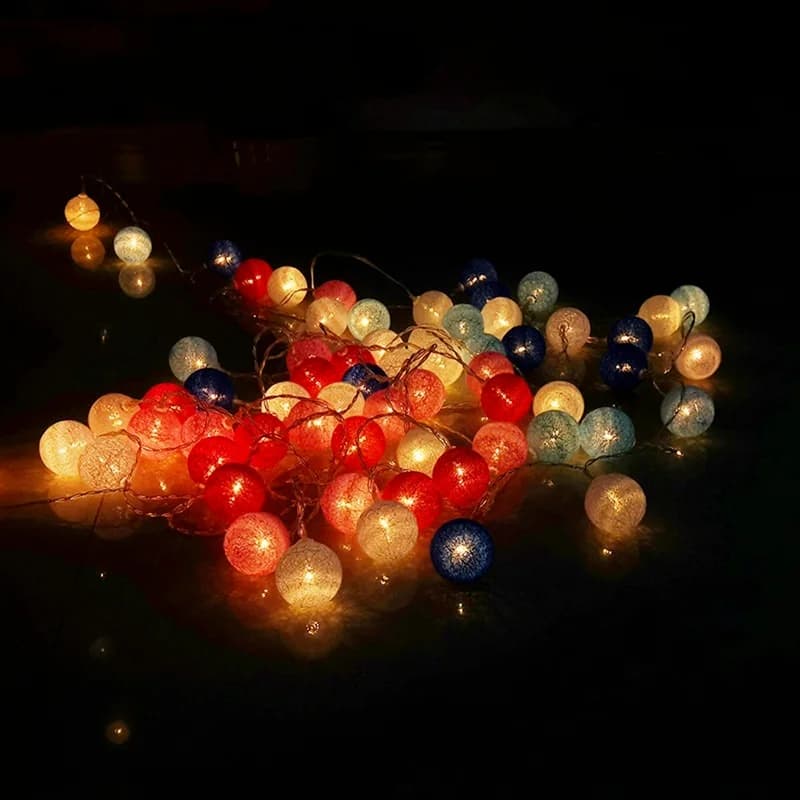 10/20/40 LED coton USB boules chaîne noël fée lumières nouveauté chaîne de lampe pour la maison en p