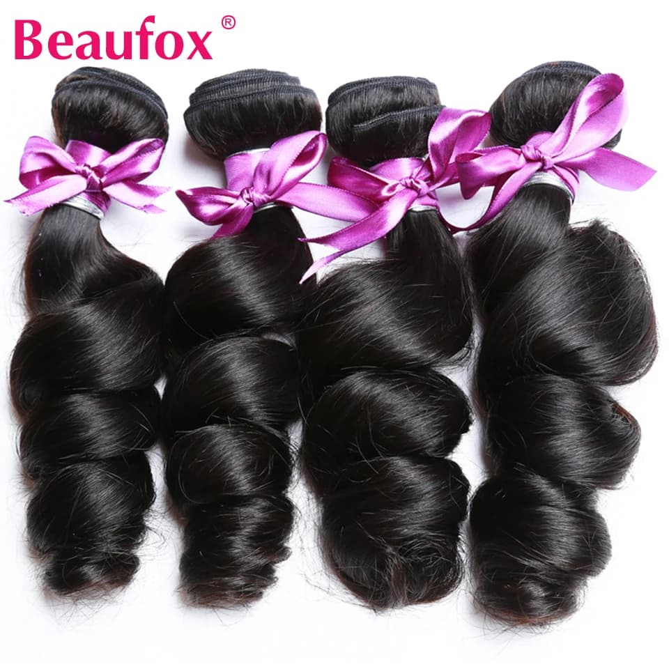 Beautorch-Tissage en Lot Péruvien Remy 100% Naturel Ondulé, Extensions de Cheveux, 8-30 Pouces, 1/3/