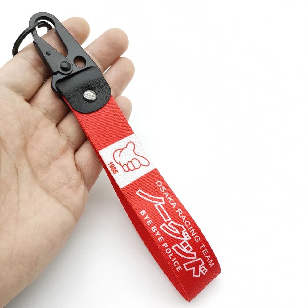 JDM Racing-Porte-clés avec Bec d'Aigle d'Osaka, Style Modifié, Nylon Rouge, Processus de Transfert d