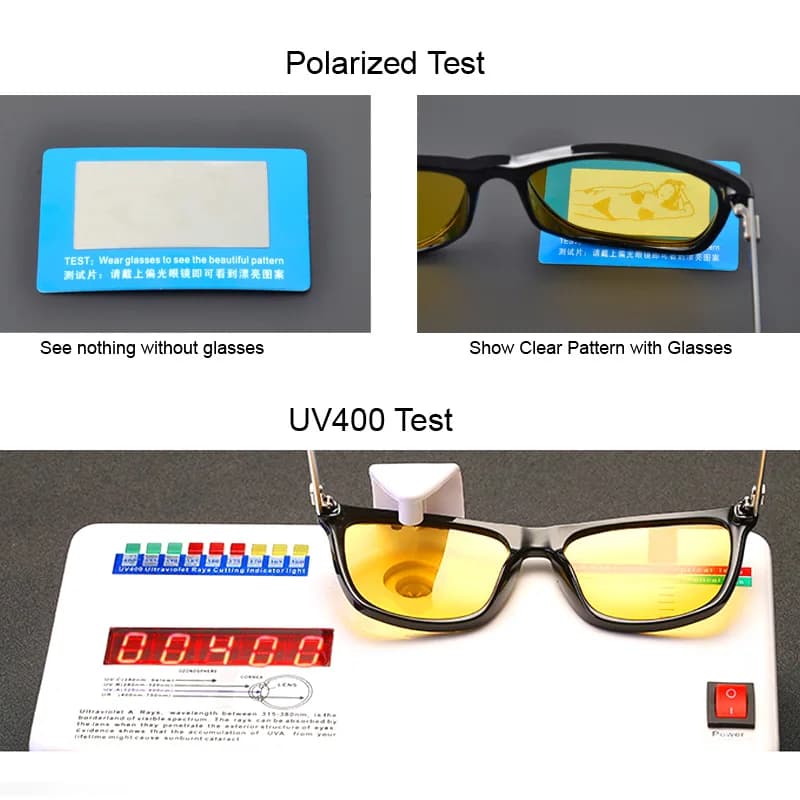 AOWEAR HD lunettes de Vision nocturne polarisées pour femmes carré jaune lunettes de conduite de nui