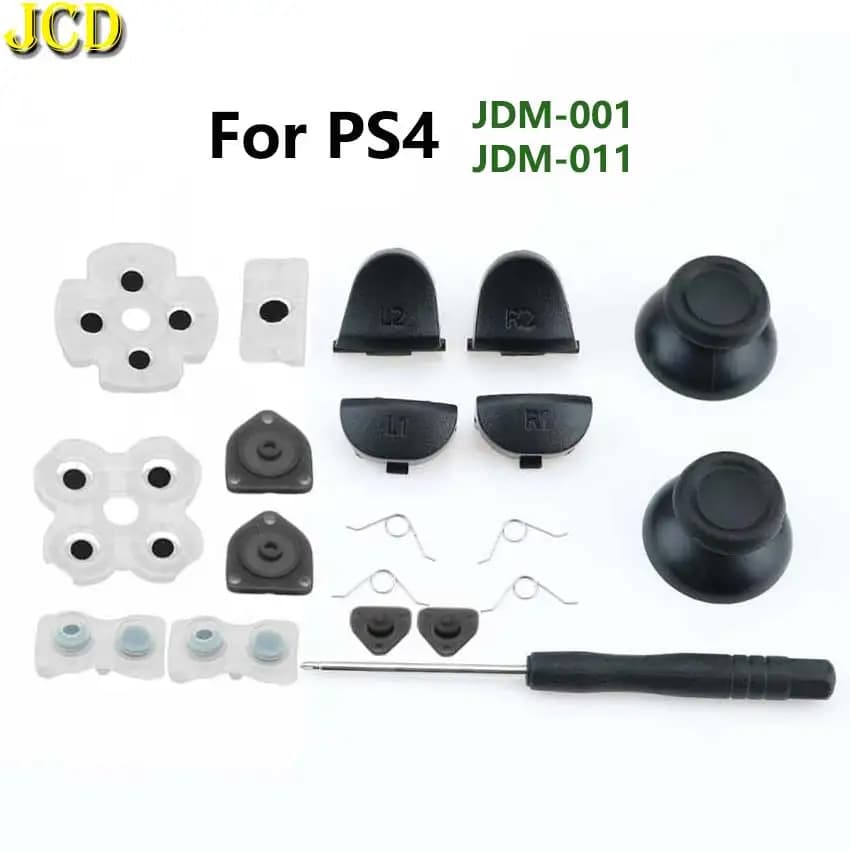 JCD pour PS4 JDM-001/011 contrôleur L1 R1 L2 R2 boutons de déclenchement bâton analogique 3D + Kit d
