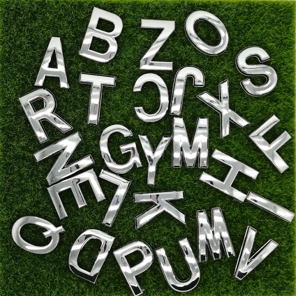 Autocollants de lettres de l'alphabet 3D, 5cm, pour appartement, hôtel, maison, plaque de porte, arm