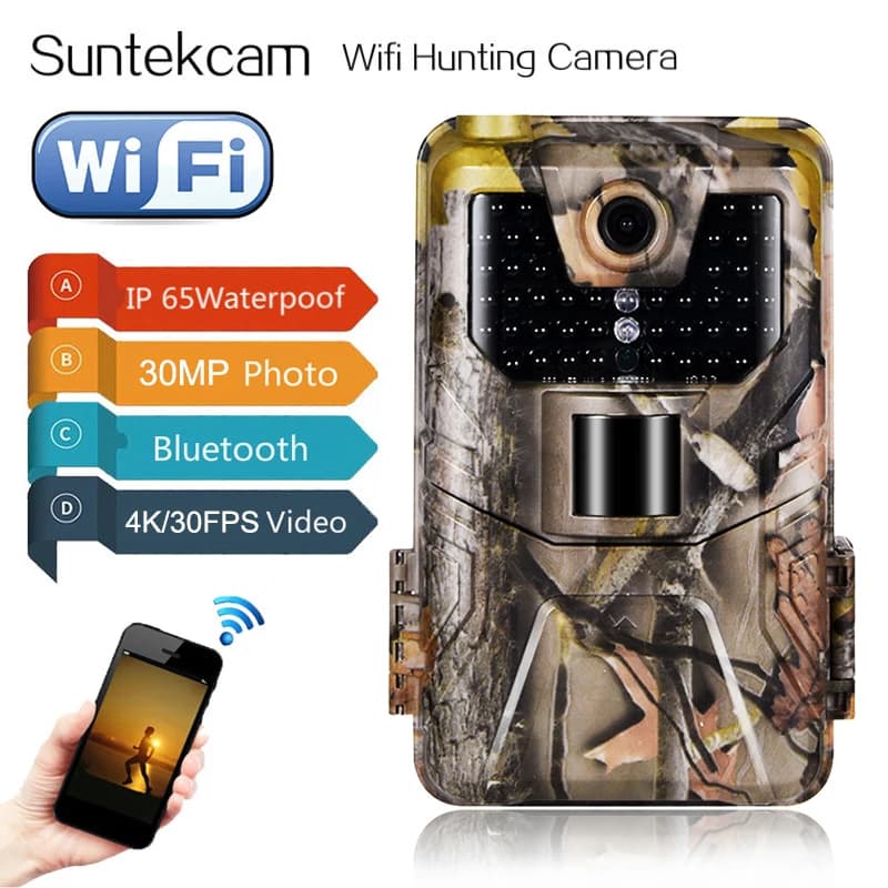 4K 30FPS Wifi caméras de chasse 940nm APP Surveillance sans fil Bluetooth contrôle Wifi900PRO 30MP f