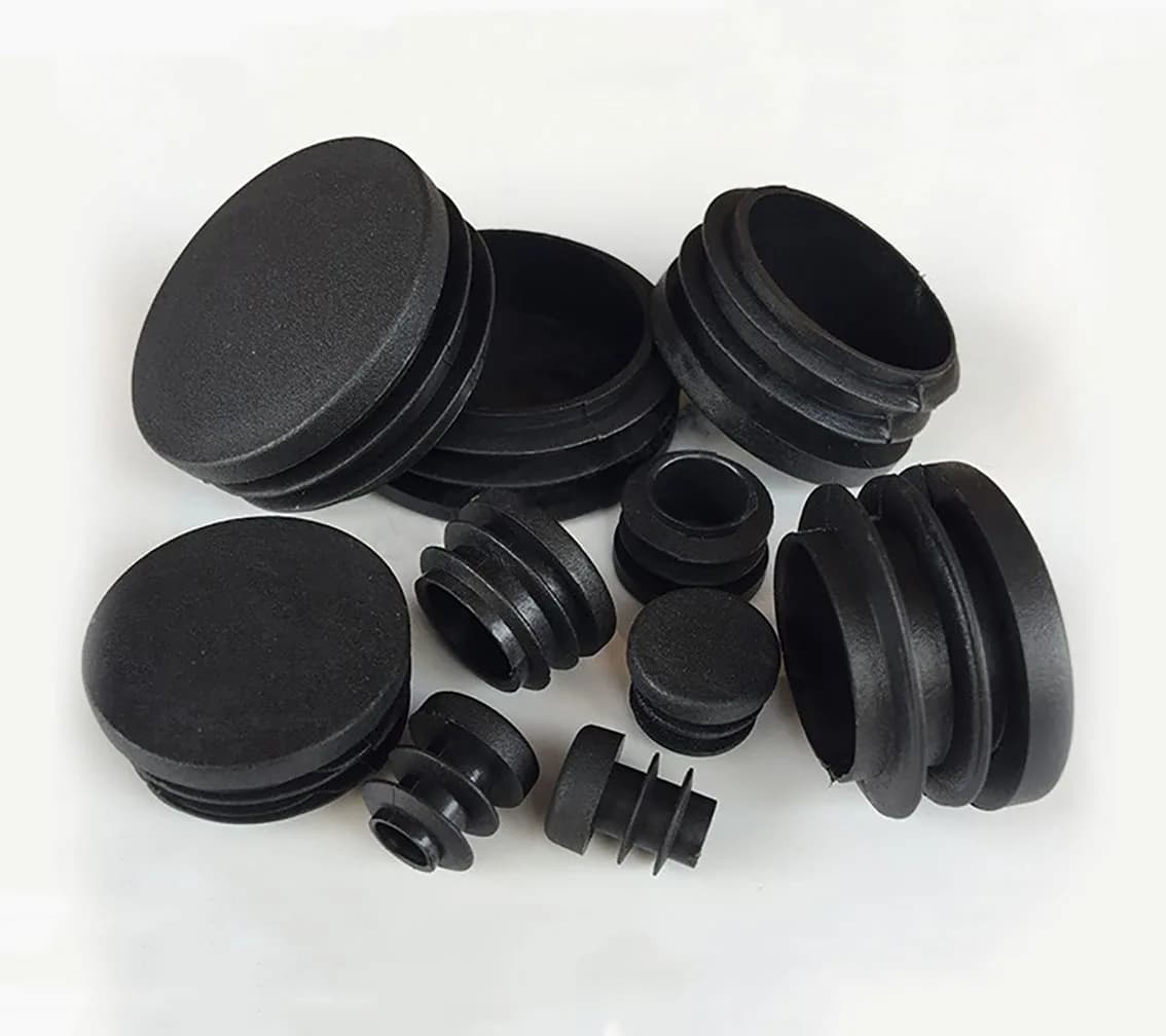 Bouchons ronds en plastique noir 12mm-76mm, joint de Protection de bouchon intérieur, joint anti-pou