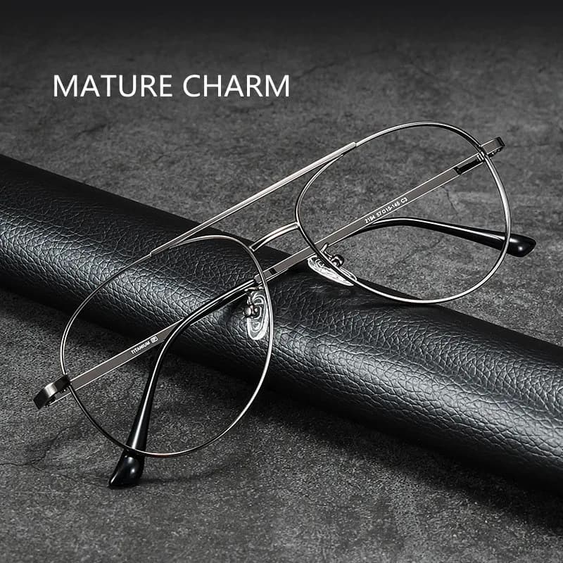 Monture de lunettes super légère en titane pur pour hommes, lunettes de pilote, lunettes décoratives