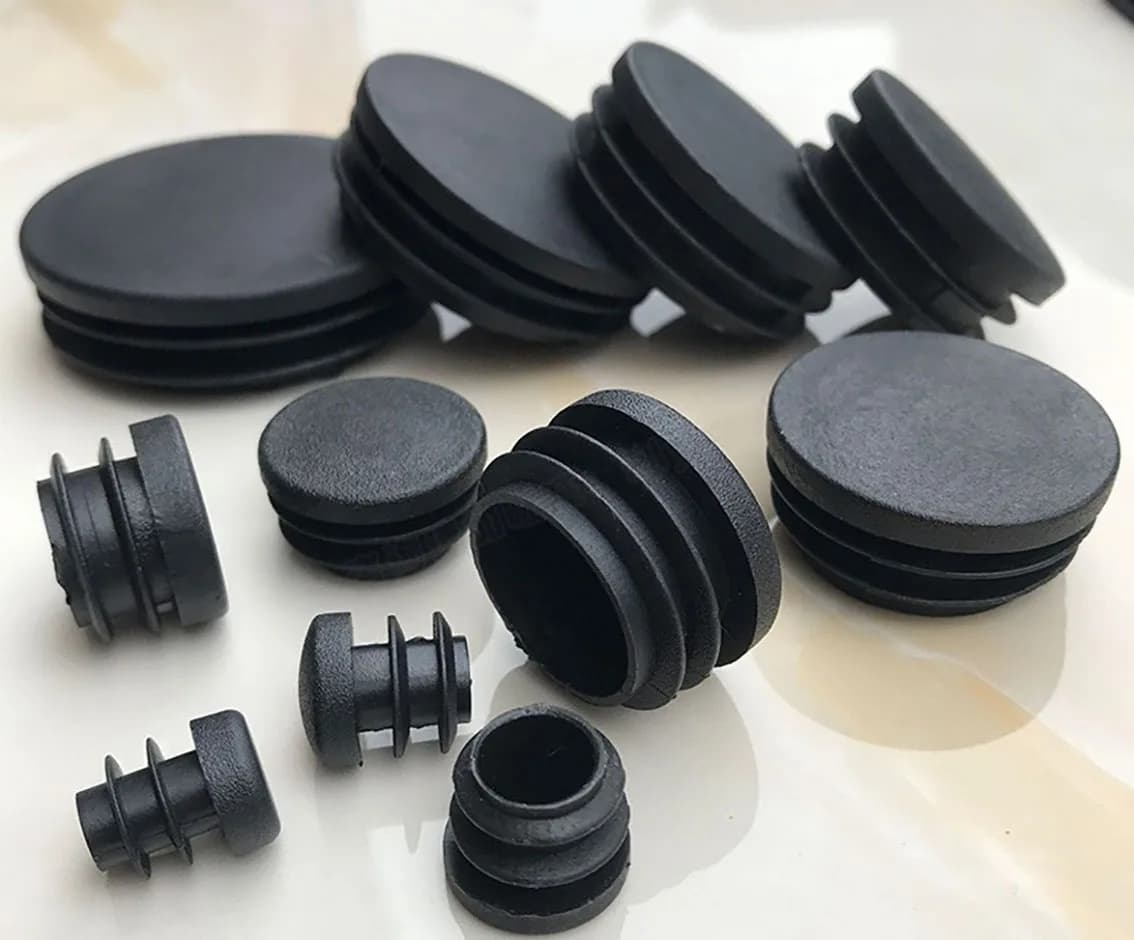 Bouchons ronds en plastique noir 12mm-76mm, joint de Protection de bouchon intérieur, joint anti-pou