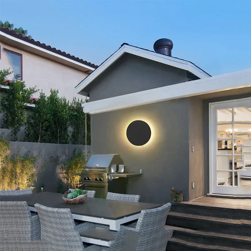Moderne IP65 étanche extérieur mur LED lampe en aluminium rond carré applique murale jardin porche a