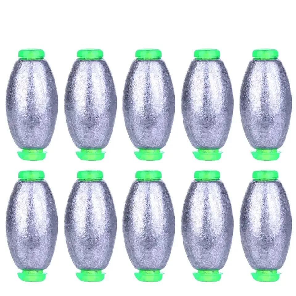 Plombs de pêche en forme d'olive, 5 pièces/10 pièces, 2g-30g, accessoires de pêche à la carpe