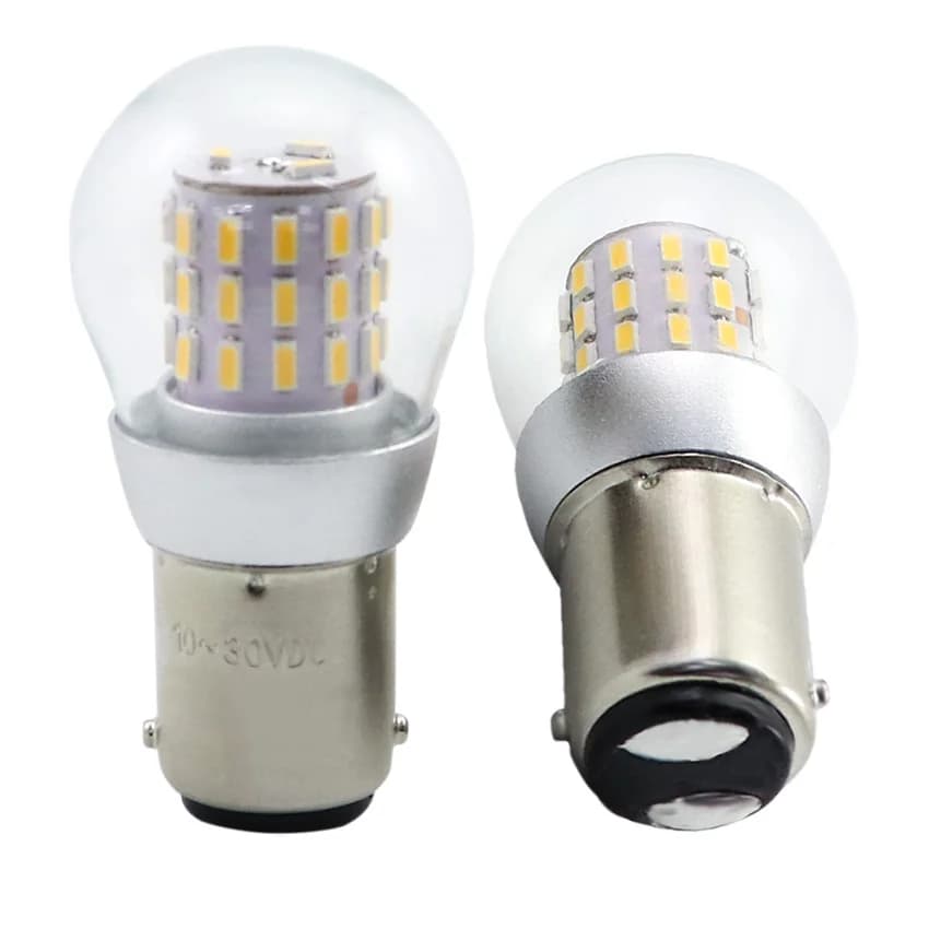 Ampoules LED S25 BA15S BA15D BAY15D 12-24V, lumière stroboscopique de Navigation P21W, Source de sta
