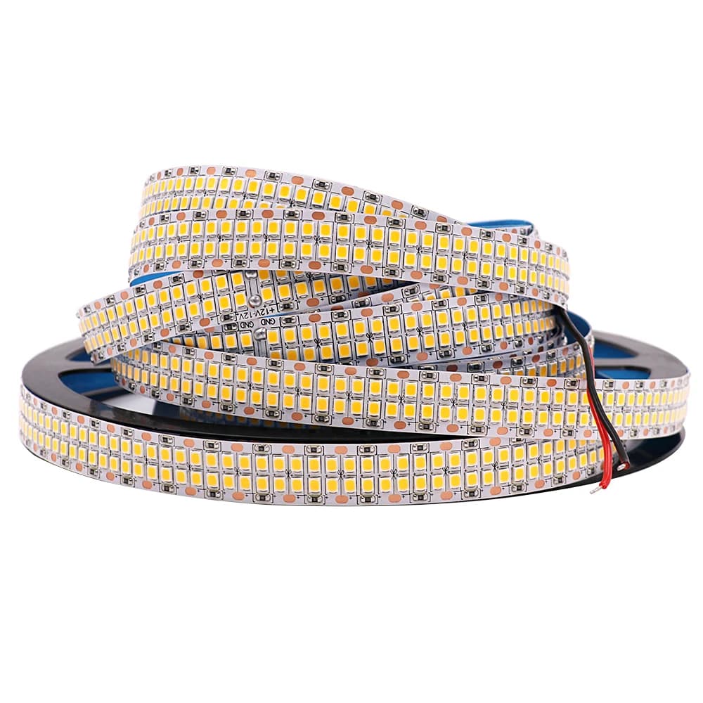 480 LED s/m SMD 2835 bande LED 24 V 12 V 5 M 2400 LED Double rangée bande LED Flexible 1200 LED s 90