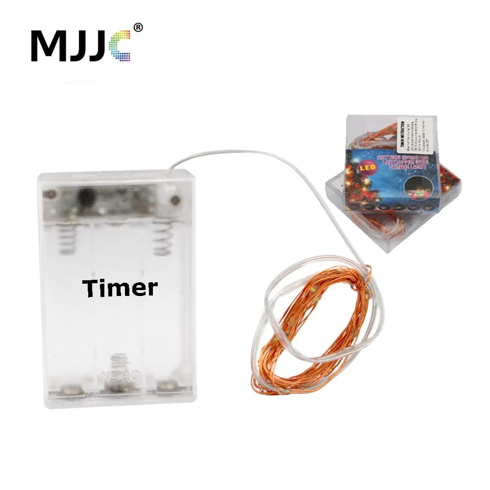 Guirlande lumineuse LED à piles, 2M, 20 ampoules, décorations de fête de Mariage de noël, minuterie,
