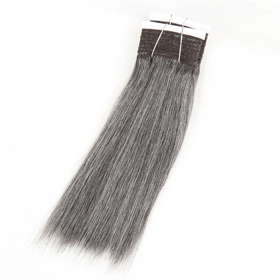 Cheveux élégants brésiliens Double tirage Remy cheveux humains armure courte Yaki droite # 44 # 34 #