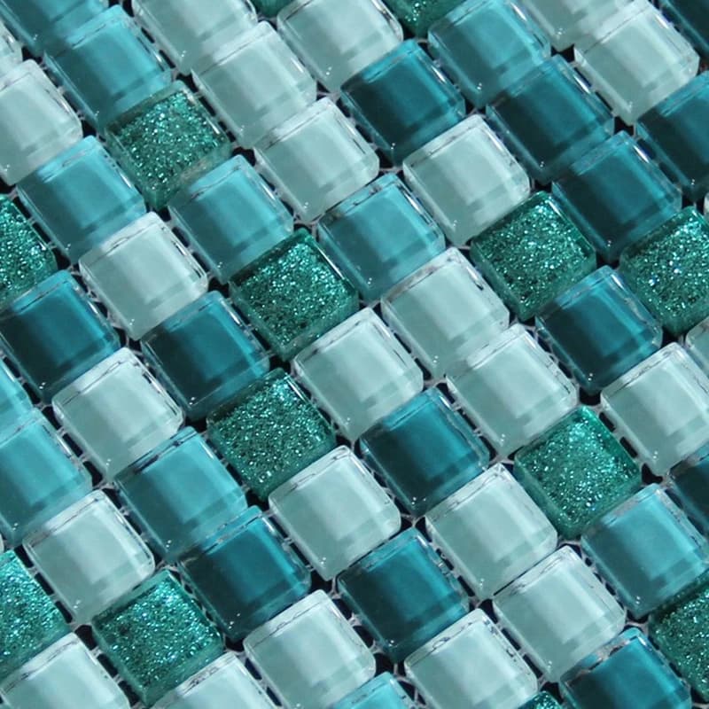 Carrelage mosaïque en verre cristal brillant bleu lac, pour pépinière, cuisine, dosseret, salle de b