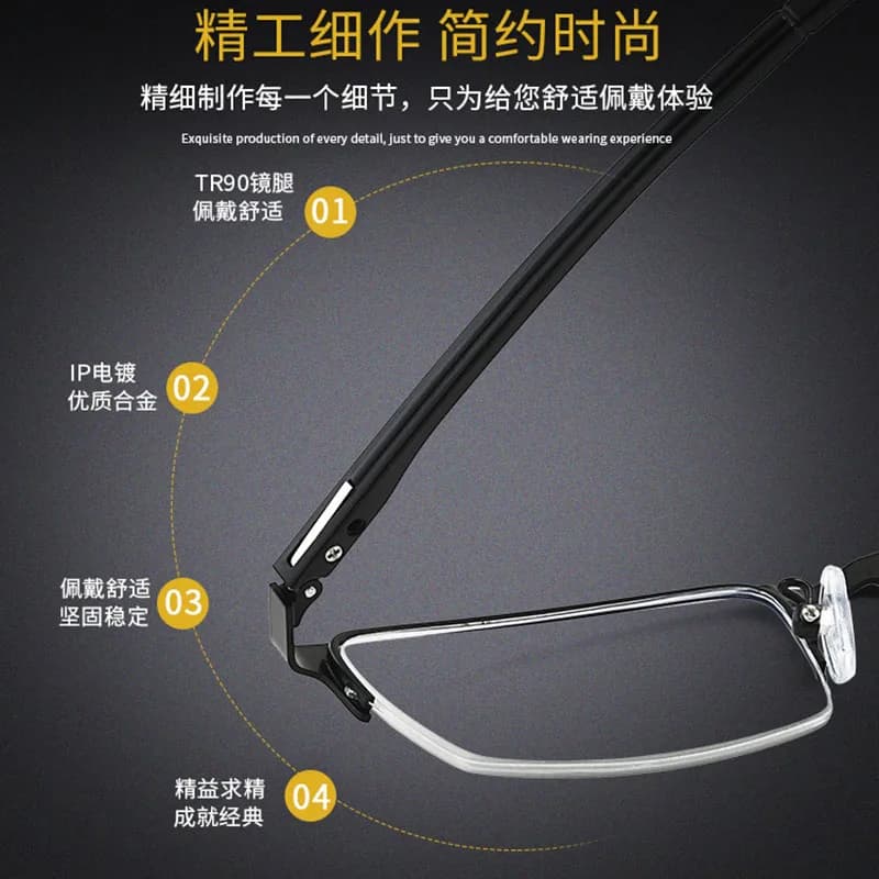 BCLEAR – lunettes à demi-bord en alliage métallique pour homme, verres optiques de Prescription, nou